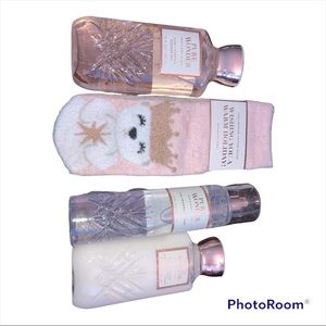 Bath & Body Works PURE WONDER Lotion, Mist, Shower Gel,Shea Infused Lounge Socks